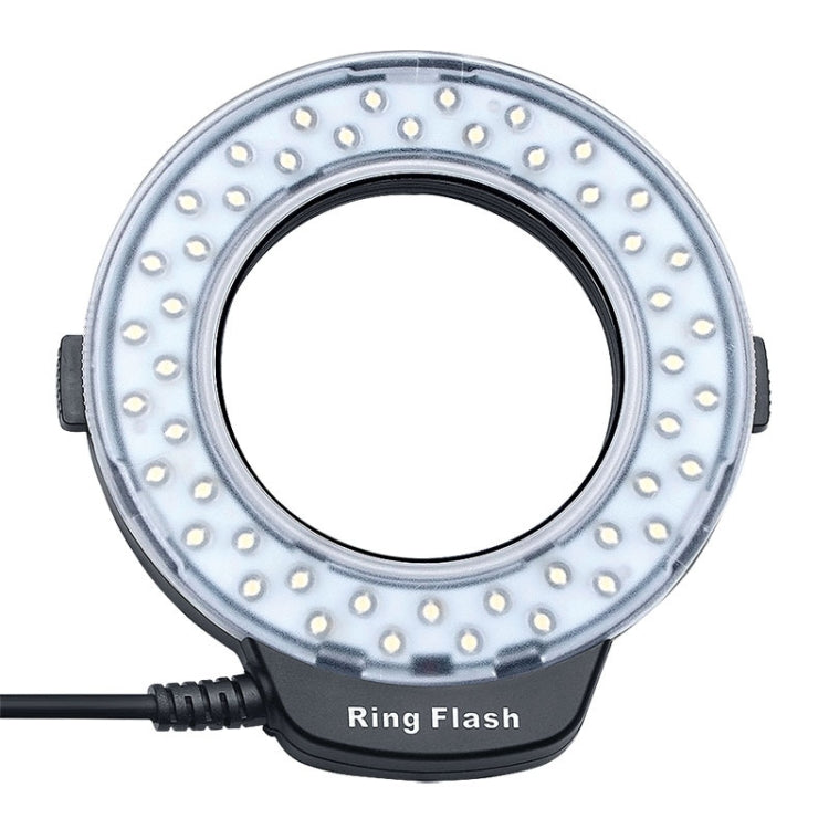 Anillo de luz LED macro HD-130 con anillo adaptador de 8 tamaños diferentes (40,5 / 52 / 55 / 58 / 62 / 67 / 72 / 77 mm) y 3 difusores de color