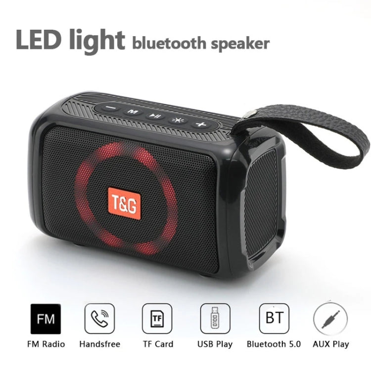 T&G TG193 Altavoz Bluetooth portátil Luz LED Subwoofer impermeable para exteriores Compatible con tarjeta TF / Radio FM / AUX