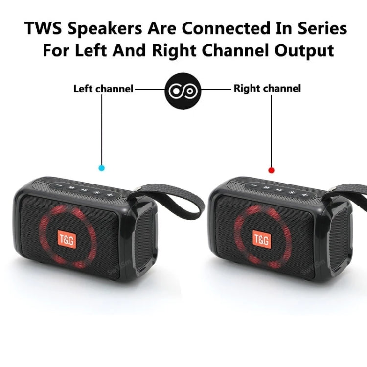 T&G TG193 Altavoz Bluetooth portátil Luz LED Subwoofer impermeable para exteriores Compatible con tarjeta TF / Radio FM / AUX