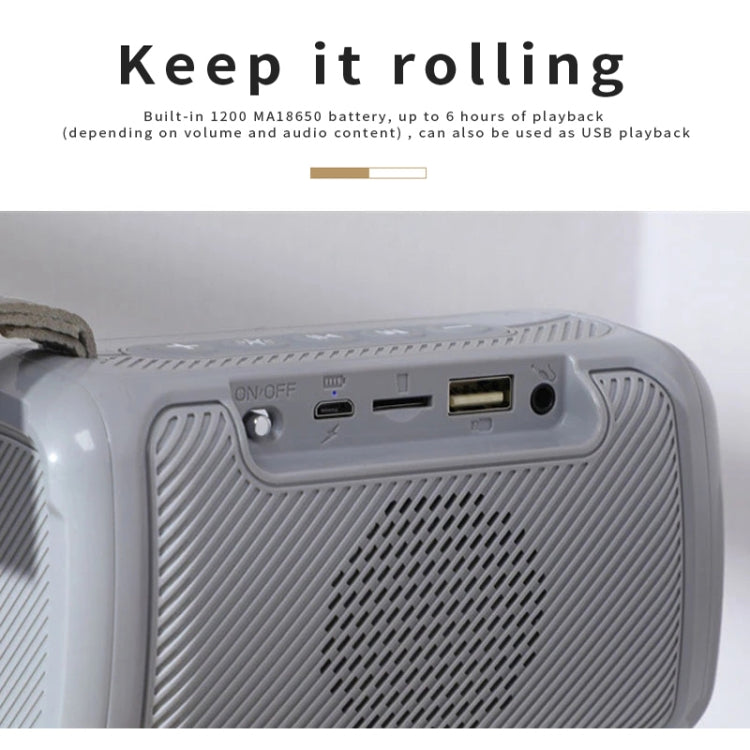 T&G TG193 Altavoz Bluetooth portátil Luz LED Subwoofer impermeable para exteriores Compatible con tarjeta TF / Radio FM / AUX