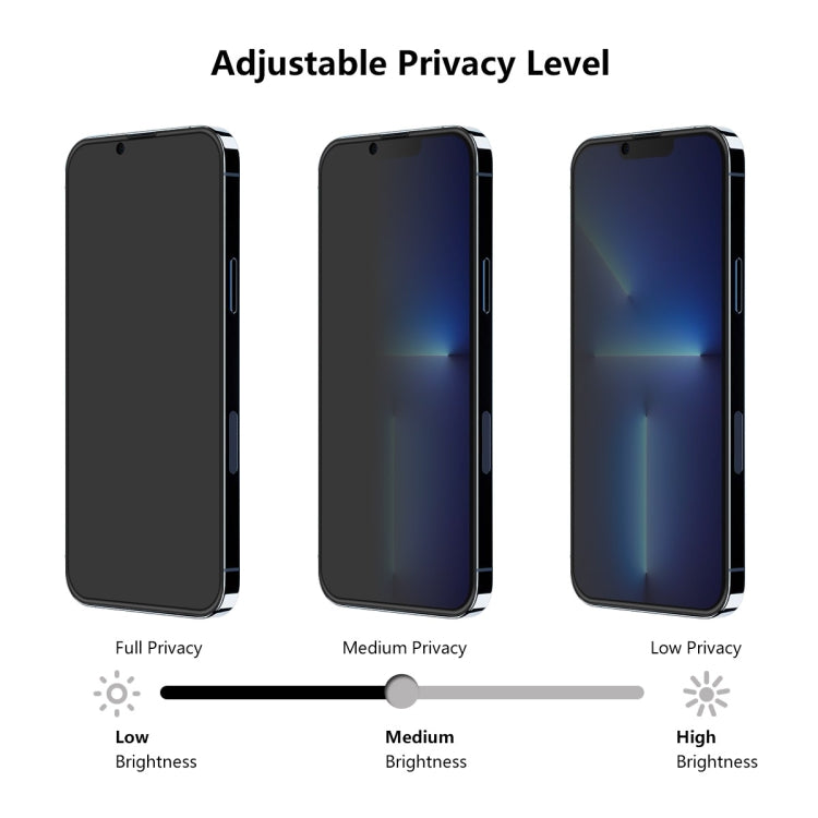 2 uds. ENKAY Hat-Prince, Protector de pantalla de privacidad anticaída de cobertura completa, película de vidrio templado antiespía, For iPhone 13 mini(2pcs), For iPhone 13 / 13 Pro (2pcs), For iPhone 13 Pro Max(2pcs)