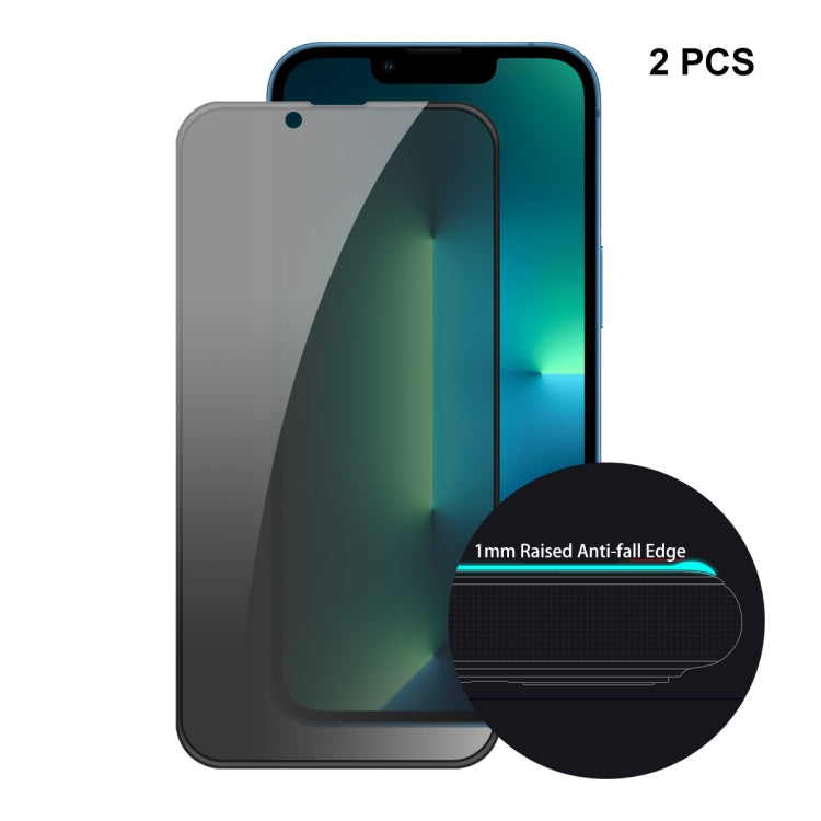 2 uds. ENKAY Hat-Prince, Protector de pantalla de privacidad anticaída de cobertura completa, película de vidrio templado antiespía, For iPhone 13 mini(2pcs), For iPhone 13 / 13 Pro (2pcs), For iPhone 13 Pro Max(2pcs)