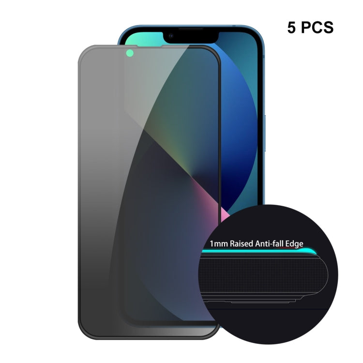 5 PCS ENKAY Hat-Prince Cobertura completa Protector de pantalla de privacidad anticaída Película de vidrio templado antiespía, For iPhone 13 mini(5pcs), For iPhone 13 / 13 Pro (5pcs), For iPhone 13 Pro Max(5pcs)