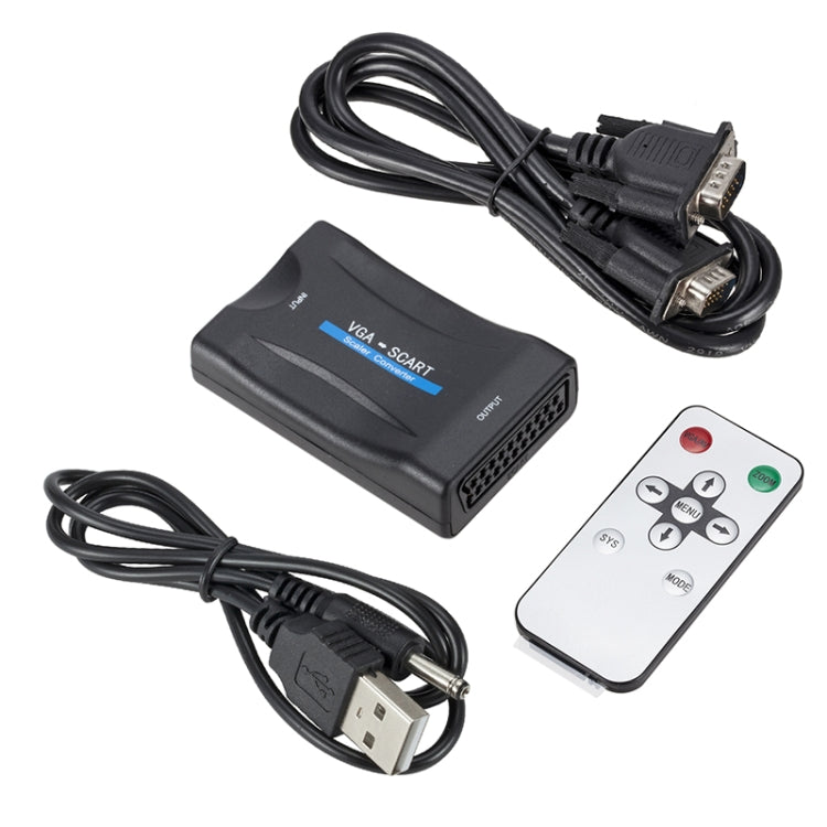 Adaptador convertidor de audio y vídeo 1080P VGA a SCART, VGA to SCART