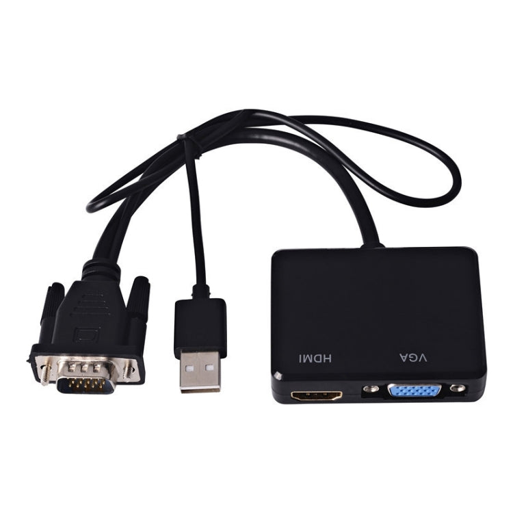 Adaptador VGA a HDMI Divisor VGA con convertidor de audio de 3,5 mm