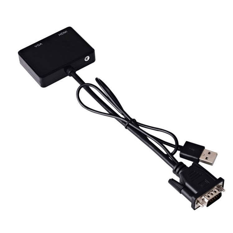 Adaptador VGA a HDMI Divisor VGA con convertidor de audio de 3,5 mm