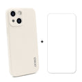 Hat-Prince ENKAY Funda protectora de silicona líquida a prueba de golpes Funda protectora contra caídas + Protector de pantalla de vidrio templado 9H para iPhone 13