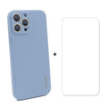 Hat-Prince ENKAY Funda protectora de silicona líquida a prueba de golpes Funda protectora contra caídas + Protector de pantalla de vidrio templado 9H para iPhone 13 Pro, For iPhone 13 Pro