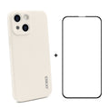 Hat-Prince ENKAY Funda protectora de silicona líquida a prueba de golpes Funda protectora contra caídas + Película protectora de vidrio templado de cobertura completa para iPhone 13 mini, For iPhone 13 mini