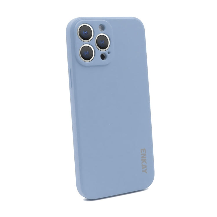 Hat-Prince ENKAY Funda protectora de silicona líquida a prueba de golpes Funda protectora contra caídas + Película protectora de vidrio templado de cobertura completa para iPhone 13 Pro, For iPhone 13 Pro
