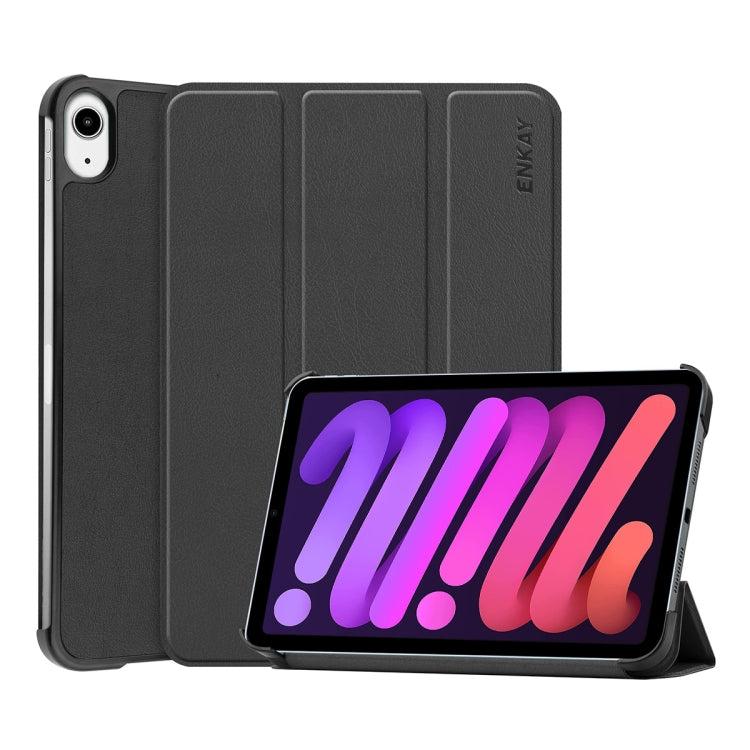 ENKAY Custer Texture Horizontal Flip PU + PC Funda de cuero con tres soportes plegables y función de reposo / activación para iPad mini 6 2021, For iPad mini 6 2021