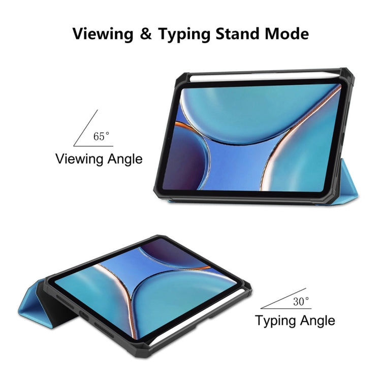 ENKAY Custer Texture Horizontal Flip PU + TPU Funda de cuero con soporte de tres pliegues y función de reposo / activación y portalápices para iPad mini 6 2021, For iPad mini 6 2021