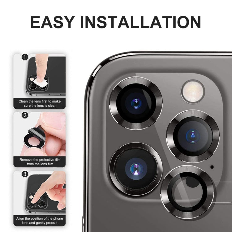 ENKAY Hat-Prince aleación de aluminio + anillo de película de cubierta de lente de cámara de vidrio templado para iPhone 13 Pro / 13 Pro Max