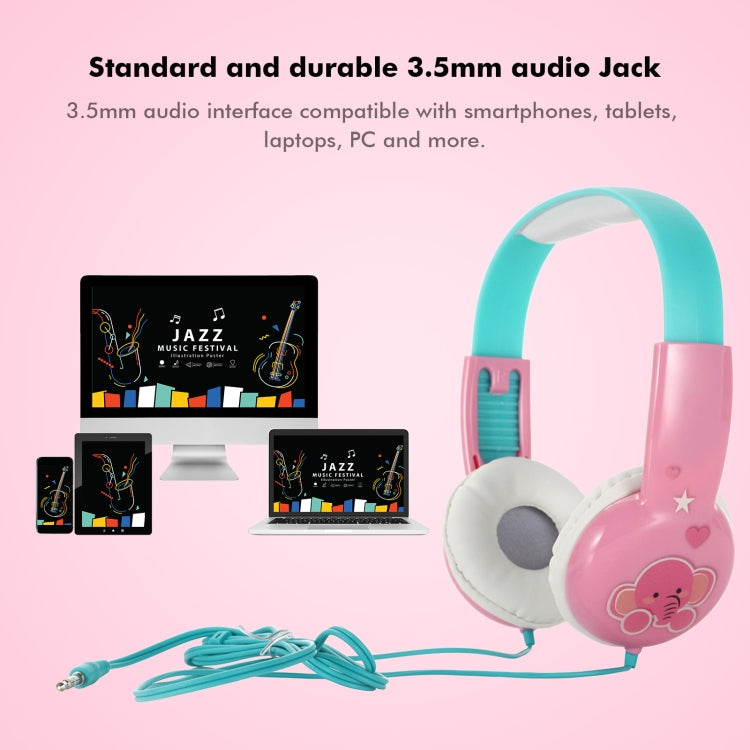 KID101 Auriculares portátiles lindos para niños que aprenden con cable