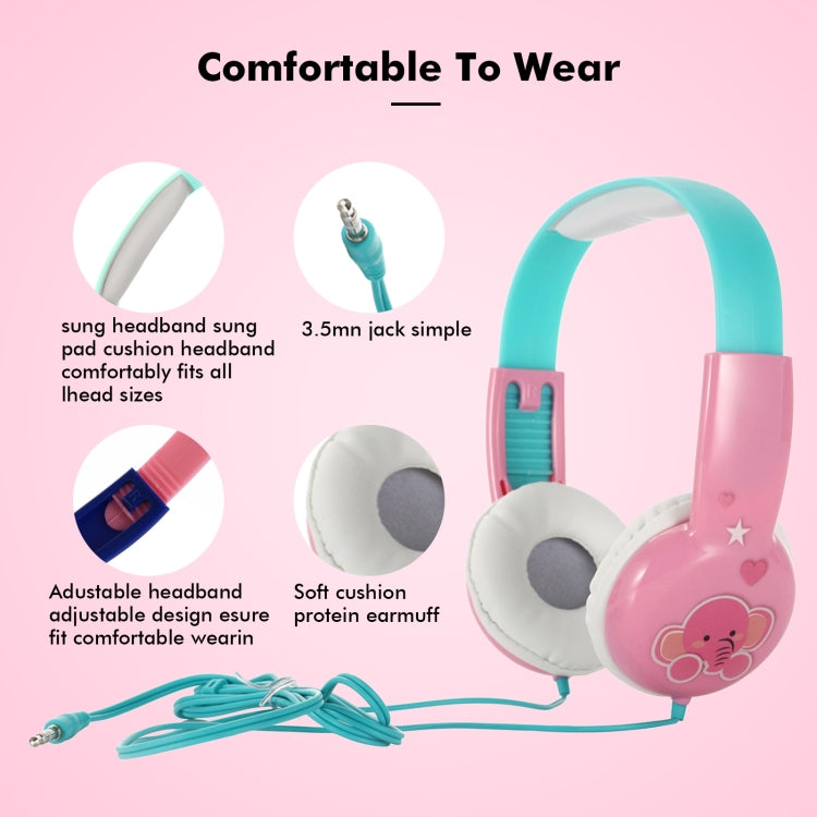 KID101 Auriculares portátiles lindos para niños que aprenden con cable