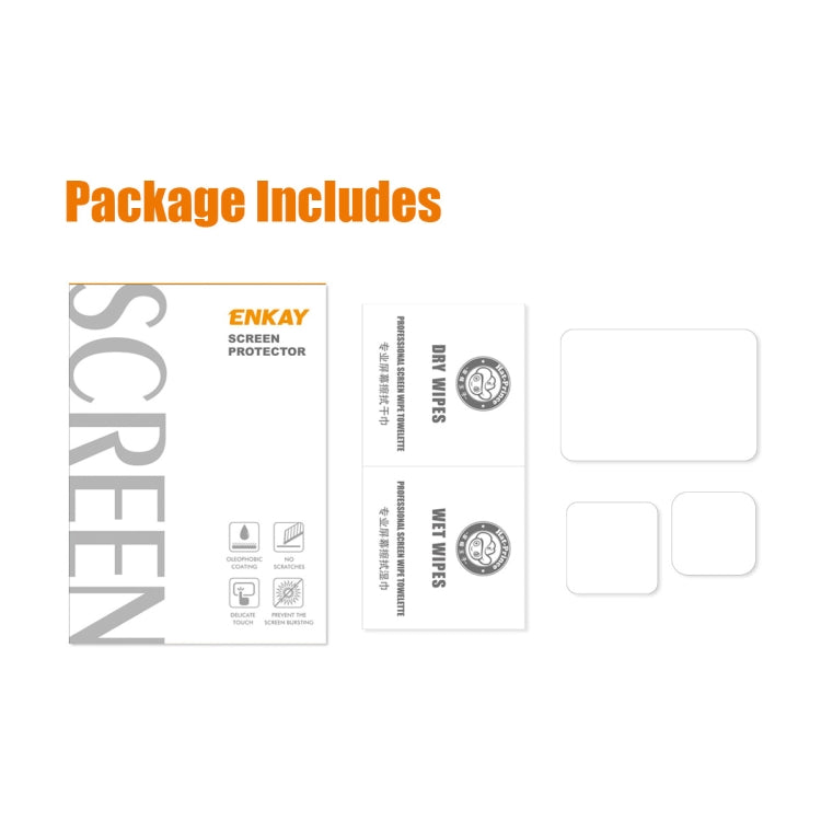 ENKAY Hat-Prince 3 en 1 Front + Back 0.2mm Protector de pantalla de vidrio templado Película de la cámara para GoPro HERO 10 Black, 1 PC, 2 PCS