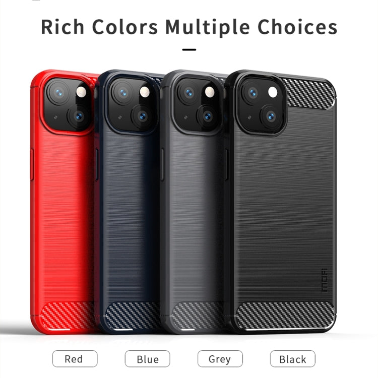 Funda de TPU suave de fibra de carbono con textura cepillada de la serie Gentleness de MOFI, For iPhone 13 mini, For iPhone 13, For iPhone 13 Pro, For iPhone 13 Pro Max