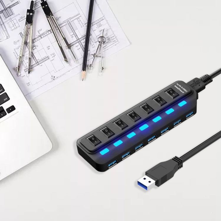 Divisor de conmutación independiente HUB USB 3.0 de 7 puertos, Splitter