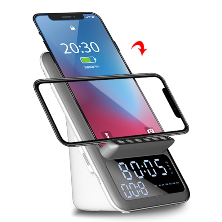 AEC BT512 Altavoz Bluetooth multifuncional 10W Cargador inalámbrico LED Reloj despertador electrónico de escritorio