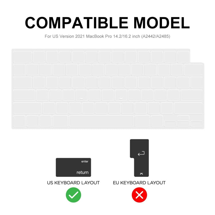 ENKAY Ultra Thin Soft TPU Laptop Keyboard Protector Film para MacBook Pro 14.2 pulgadas A2442 / Pro 16.2 pulgadas A2485, US Version, EU Version