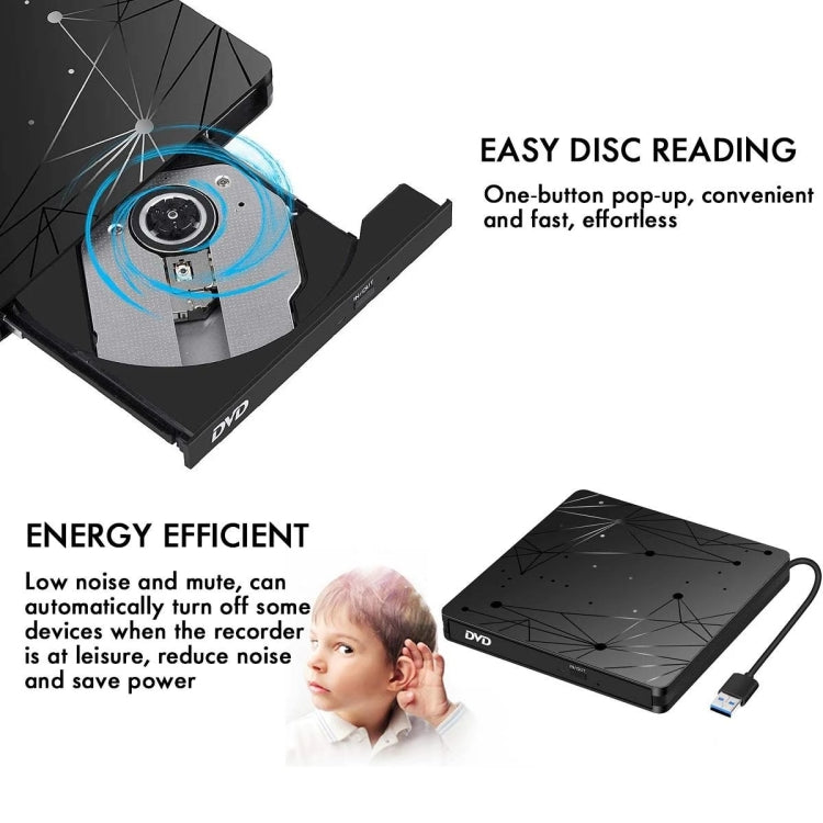 Lector externo de DVD RW portátil USB 3.0 Lector de unidad óptica