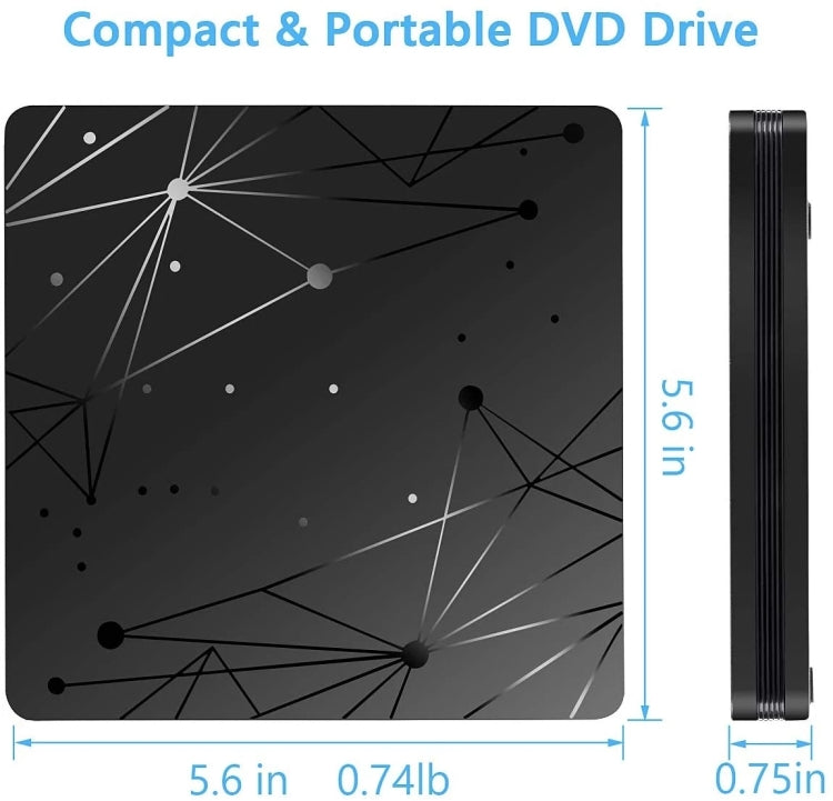 Lector externo de DVD RW portátil USB 3.0 Lector de unidad óptica