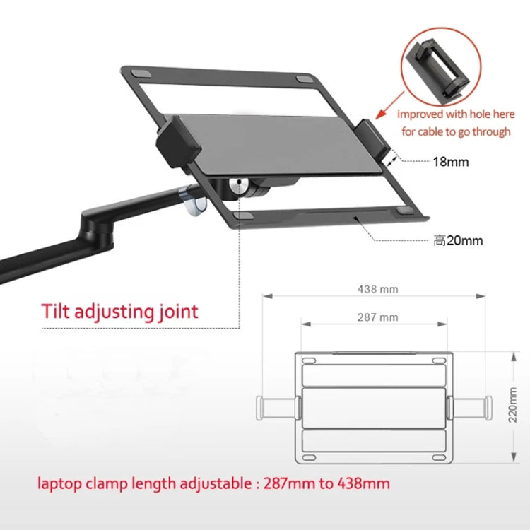 OL-3S Soporte de computadora de escritorio ajustable en altura de aluminio para monitor de 17-32 pulgadas y 12-17 pulgadas, OL-3S