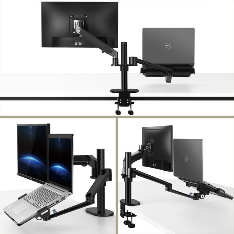 OL-3S Soporte de computadora de escritorio ajustable en altura de aluminio para monitor de 17-32 pulgadas y 12-17 pulgadas, OL-3S