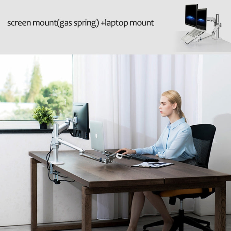 OL-3S Soporte de computadora de escritorio ajustable en altura de aluminio para monitor de 17-32 pulgadas y 12-17 pulgadas, OL-3S