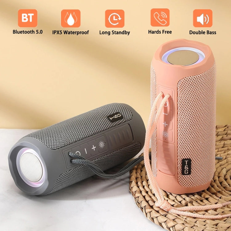 T&G TG227 Altavoz de música Bluetooth impermeable portátil para exteriores con soporte LED FM / TF / USB