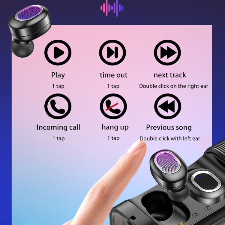 T&G TG909 TWS In-Ear Mini Auriculares Bluetooth Estéreo de Doble Canal con Pantalla LED