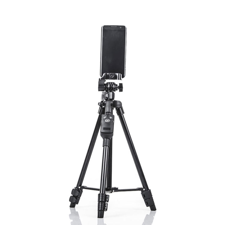 YUNTENG 6208 Soporte para trípode de aluminio con control remoto Bluetooth y abrazadera para teléfono y cabezal de 3 vías, VCT-6208