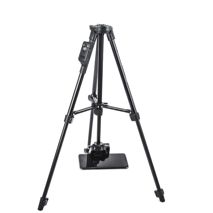 YUNTENG 6208 Soporte para trípode de aluminio con control remoto Bluetooth y abrazadera para teléfono y cabezal de 3 vías, VCT-6208