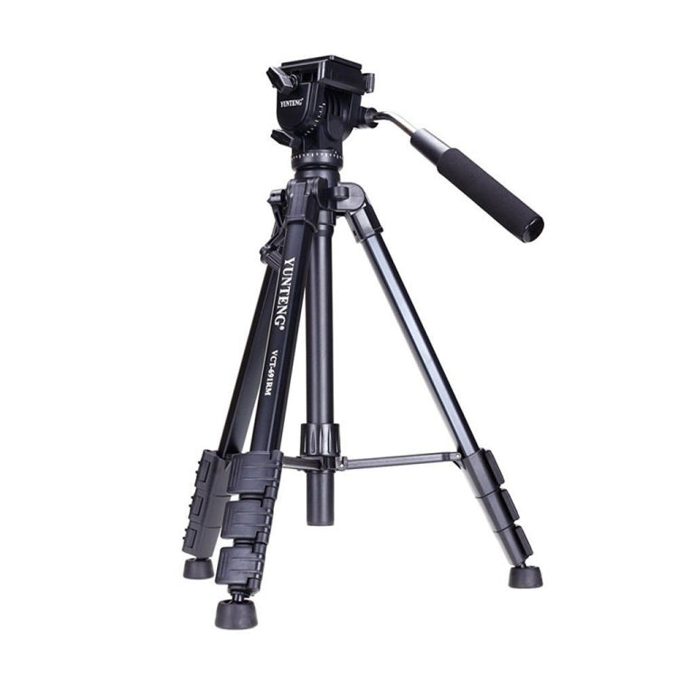 YUNTENG VCT-691 Soporte para trípode de aluminio con cabezal de arrastre fluido, VCT-691