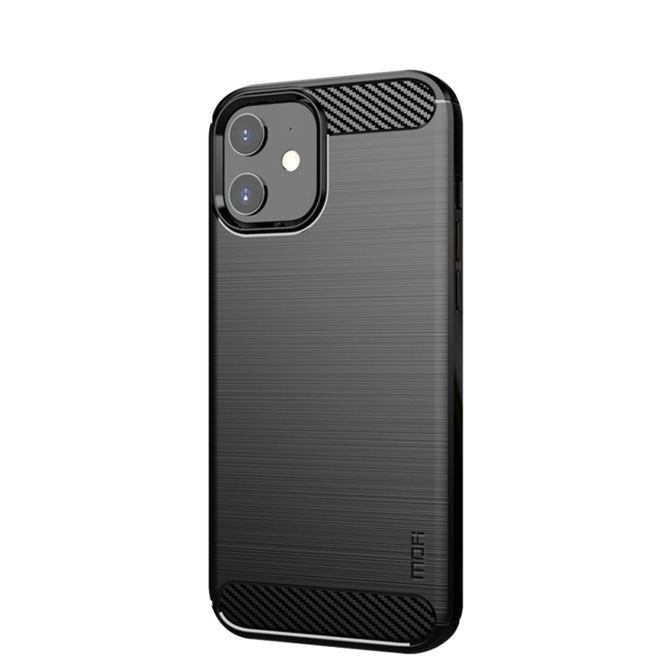 Funda de TPU suave de fibra de carbono con textura cepillada de la serie Gentleness de MOF, For iPhone 12 mini, For iPhone 12 / 12 Pro, For iPhone 12 Pro Max, For iPhone?12 / 12 Pro