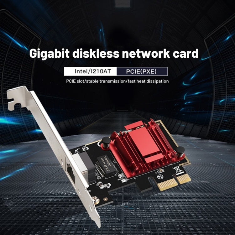 Tarjeta de red PCIe sin disco Gigabit, adaptador de red de conexión estable de alta velocidad