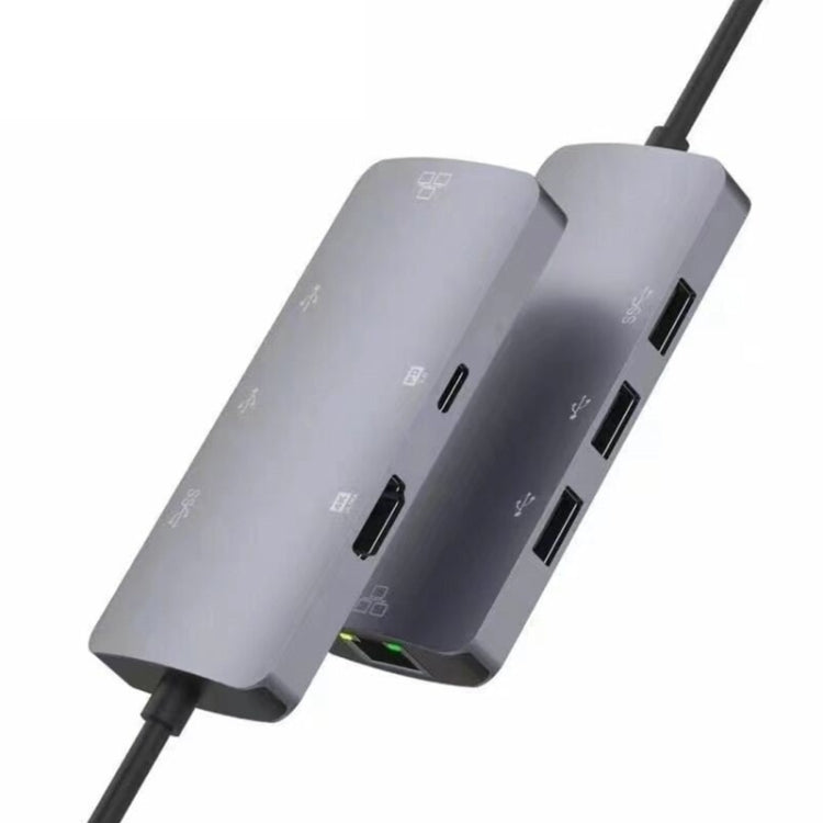 Adaptador de concentrador UC910 6 en 1 tipo C a HD+PD3.0+RJ45+USB3.0+USB2.0 x 2