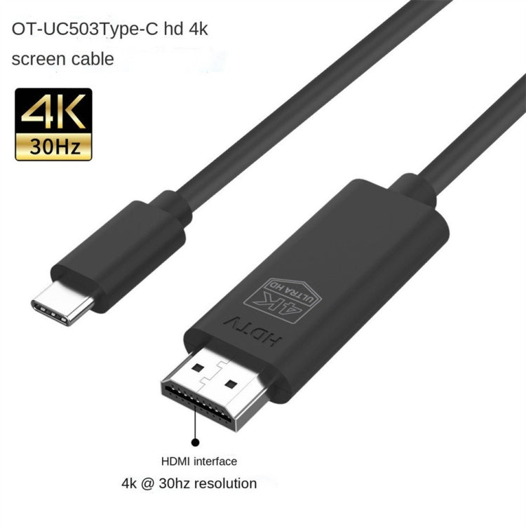 OT-UC503 4 USB Tipo C Macho a HDMI Cable de Pantalla Macho