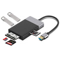 6 en 1 USB 3.0 a USB3.0 x 2+Tarjeta CF+Tarjeta TF+Tarjeta SD+Adaptador HUB de tarjeta XQD