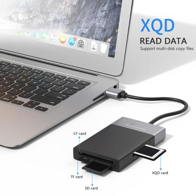 6 en 1 USB 3.0 a USB3.0 x 2+Tarjeta CF+Tarjeta TF+Tarjeta SD+Adaptador HUB de tarjeta XQD