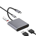 Adaptador HUB 4 en 1 tipo C a HDMI dual + USB + tipo C