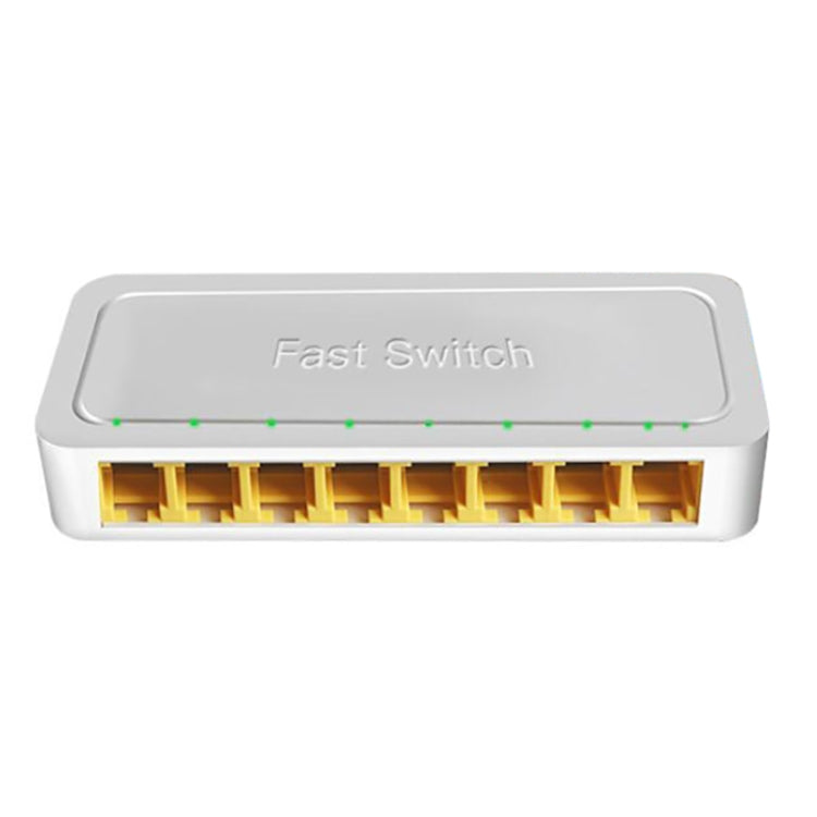 Miniinterruptor RJ45 de 8 puertos, 100M, Plug-and-Play para el hogar, divisor de red no administrado para monitoreo de red de dormitorio