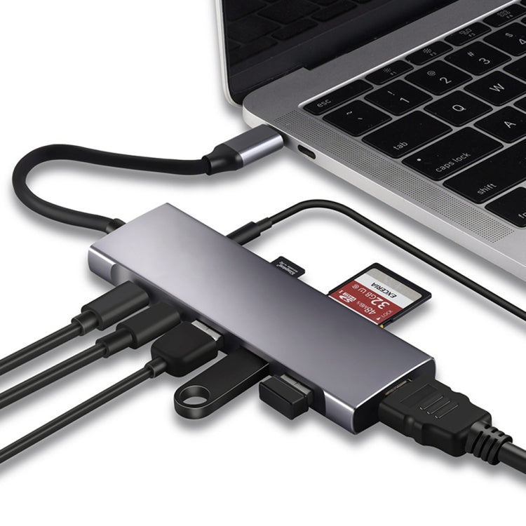 Adaptador USB tipo C 9 en 1 a HDMI+USB3.0x3+tipo C+PD+SD/TF+Audio HUB, HDMI+USB3.0x3+Type-C+PD+SD/TF+Audio to Type-C