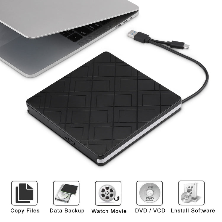 Unidad óptica externa con grabadora de DVD tipo C