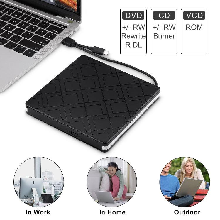 Unidad óptica externa con grabadora de DVD tipo C