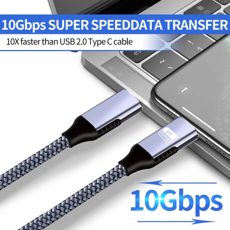 Cable de carga rápida tipo C a tipo C de 2 m, 100 W, 4 K, 60 Hz