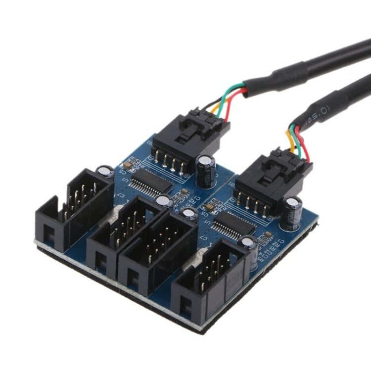 Conector de ruptura de cable de extensión de 1 a 4 pines para computadora de escritorio USB 2.0 de 9 pines
