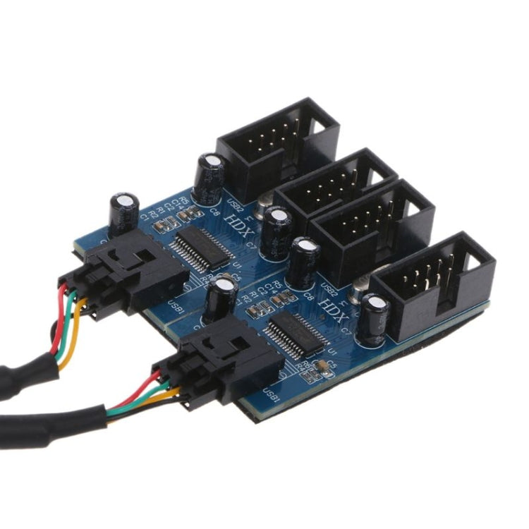 Conector de ruptura de cable de extensión de 1 a 4 pines para computadora de escritorio USB 2.0 de 9 pines