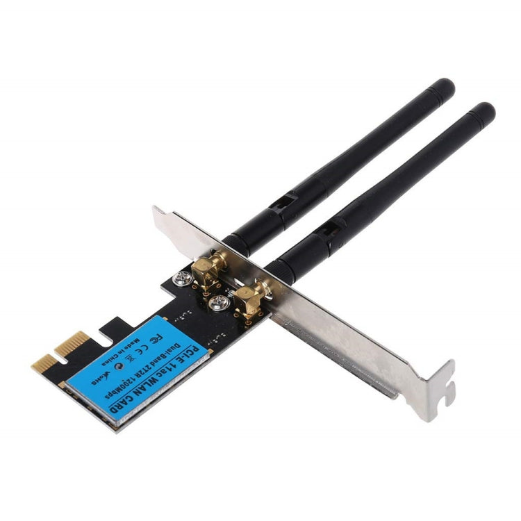 Tarjeta de red inalámbrica PCIe de doble banda 1200Mbps 5G / 2.4G