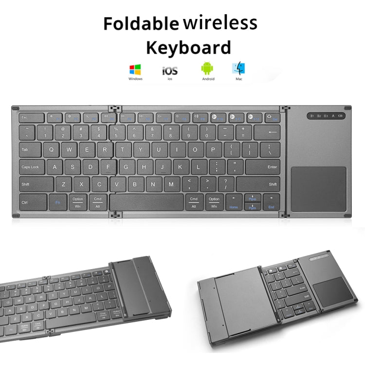 B066S Mini teclado Bluetooth inalámbrico ultrafino multifunción triple, B066S